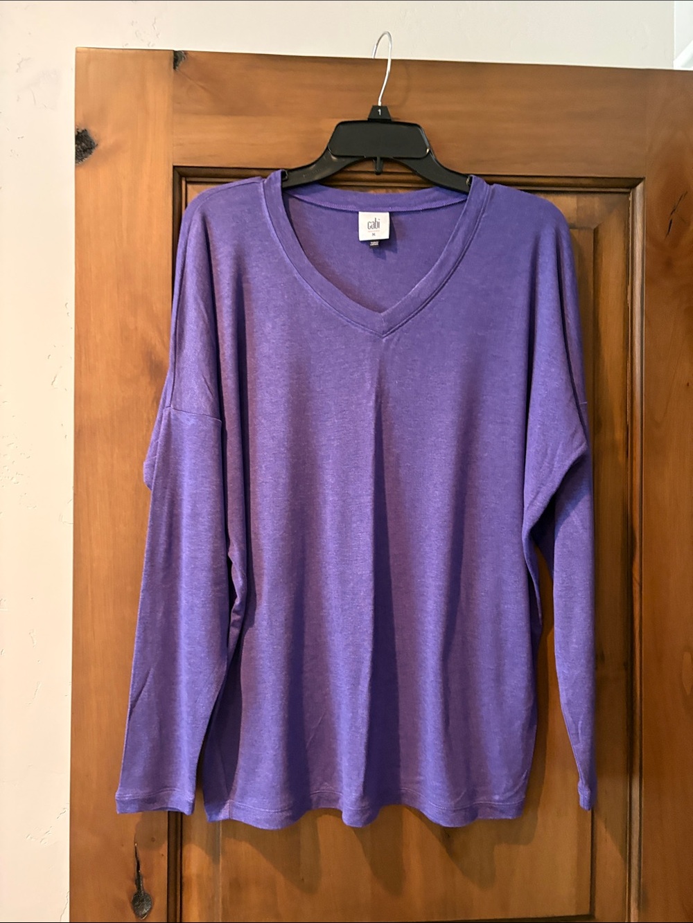 CAbi Lavender V-Neck Long Sleeve Top